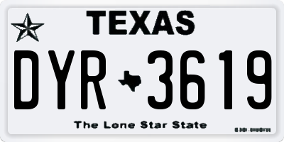 TX license plate DYR3619