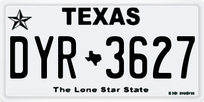 TX license plate DYR3627