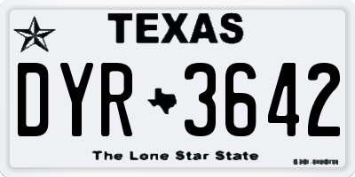 TX license plate DYR3642