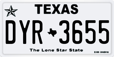TX license plate DYR3655