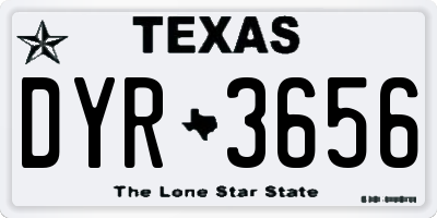 TX license plate DYR3656