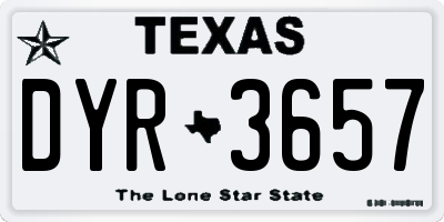 TX license plate DYR3657