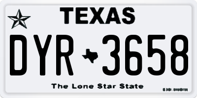 TX license plate DYR3658