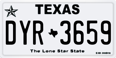TX license plate DYR3659