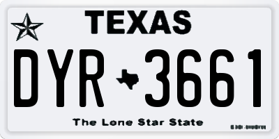 TX license plate DYR3661