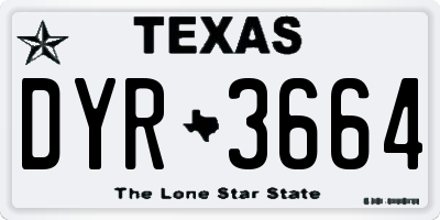 TX license plate DYR3664