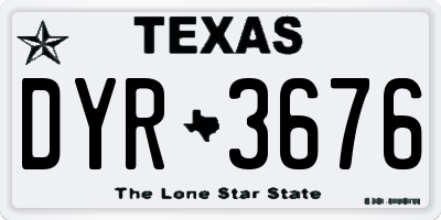TX license plate DYR3676