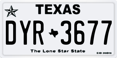 TX license plate DYR3677