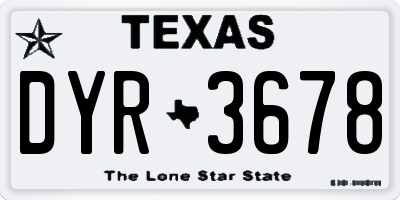 TX license plate DYR3678