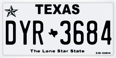 TX license plate DYR3684
