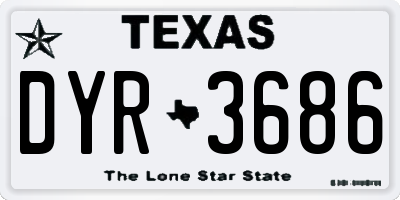 TX license plate DYR3686