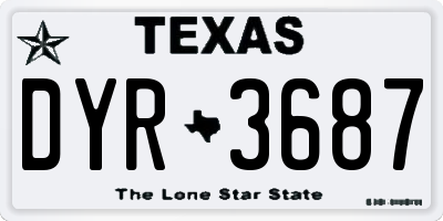 TX license plate DYR3687