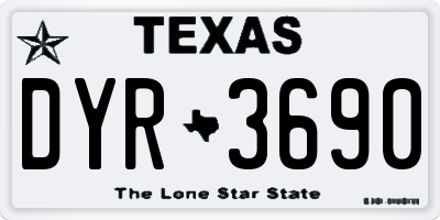 TX license plate DYR3690