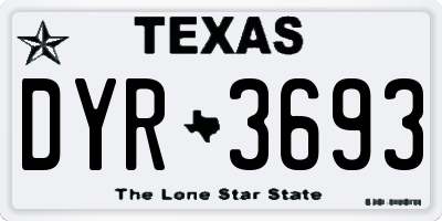 TX license plate DYR3693