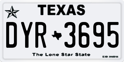 TX license plate DYR3695