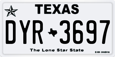 TX license plate DYR3697