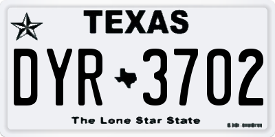 TX license plate DYR3702