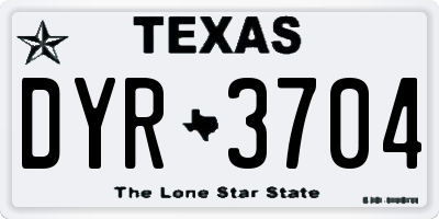 TX license plate DYR3704