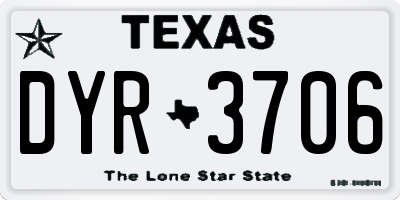 TX license plate DYR3706