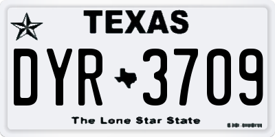 TX license plate DYR3709