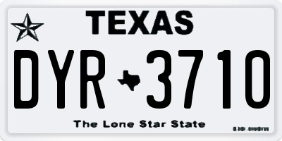 TX license plate DYR3710