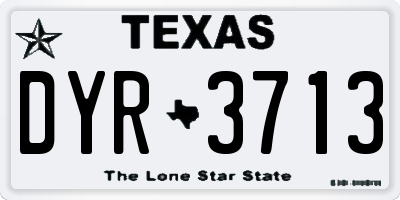 TX license plate DYR3713
