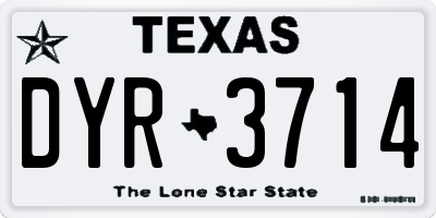 TX license plate DYR3714