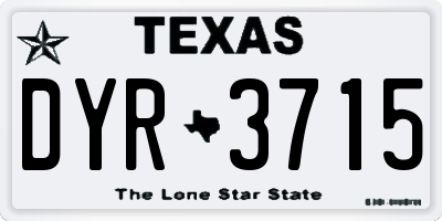 TX license plate DYR3715
