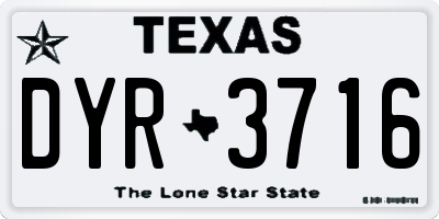 TX license plate DYR3716
