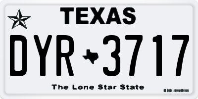 TX license plate DYR3717