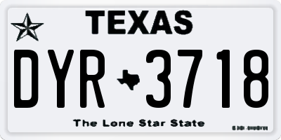 TX license plate DYR3718
