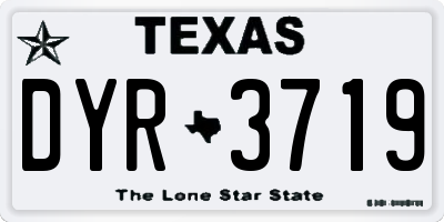 TX license plate DYR3719