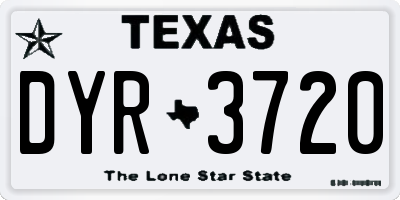 TX license plate DYR3720