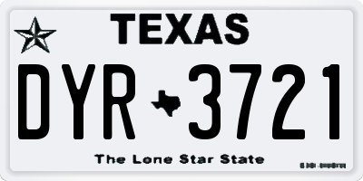 TX license plate DYR3721