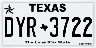 TX license plate DYR3722
