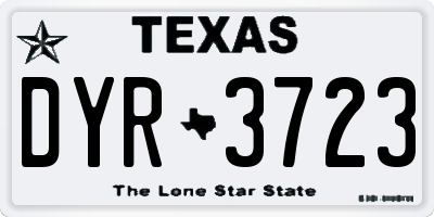 TX license plate DYR3723