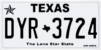 TX license plate DYR3724
