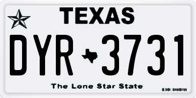TX license plate DYR3731