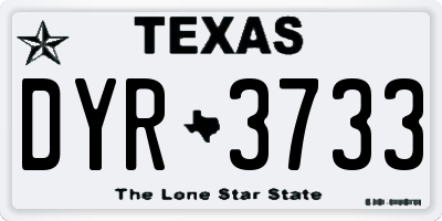 TX license plate DYR3733