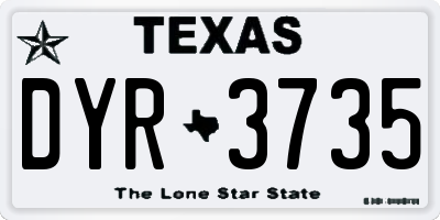 TX license plate DYR3735