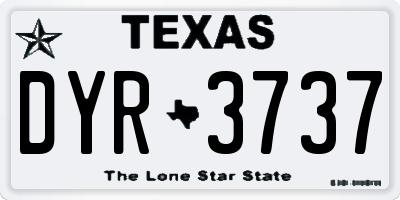 TX license plate DYR3737