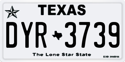 TX license plate DYR3739