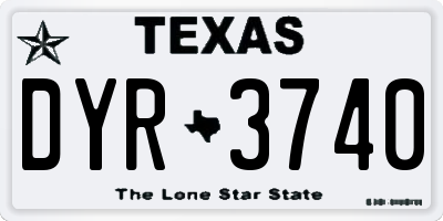 TX license plate DYR3740