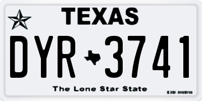TX license plate DYR3741