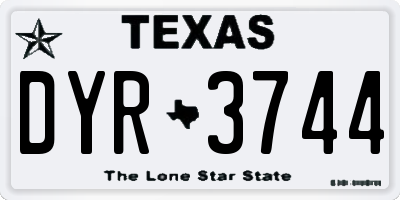 TX license plate DYR3744