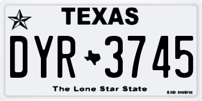 TX license plate DYR3745