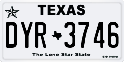 TX license plate DYR3746