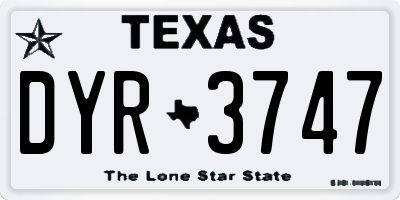 TX license plate DYR3747