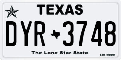 TX license plate DYR3748
