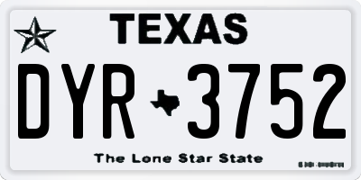TX license plate DYR3752